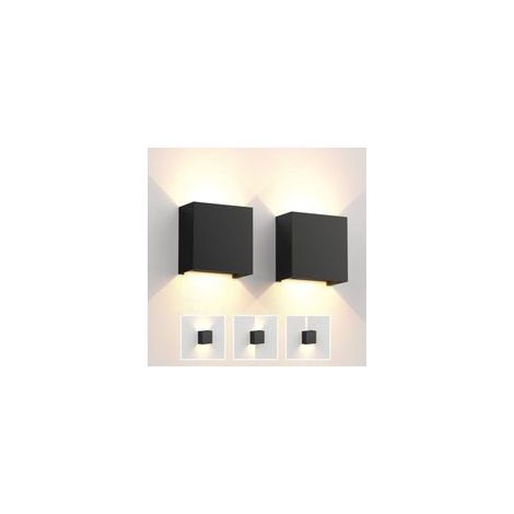 Lot de 2 Appliques Murales LED 6W Intérieur Blanc Chaud 3000K IP65 Étanche Angle Réglable Déco Moderne pour Salon Chambre Couloir (1/4)