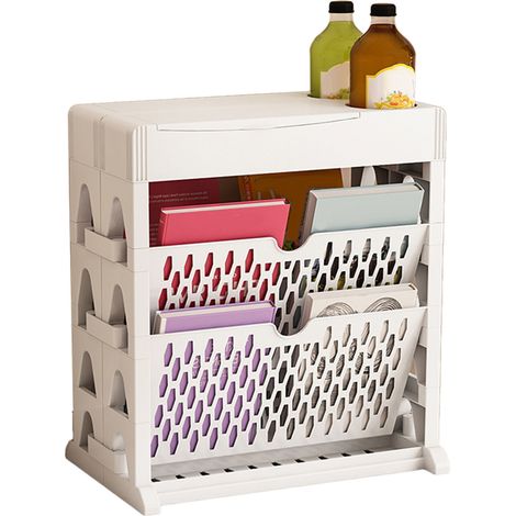 Bücherregal, Aufbewahrungsregal, kleines Bücherregal, Bücherschrank mit großem Fassungsvermögen, leicht zugänglich, für Wohnzimmer und Schlafzimmer, zweireihig, 2-lagig, weiß (1/5)