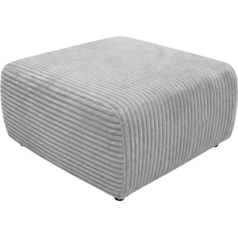 ELVIS - Pouf en gros velours côtelé Gris clair 96x87x44 (1/5)