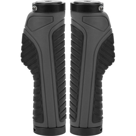 1 Paire de Poignées VTT Antidérapantes, Grips Vélo Noir et Gris pour Guidon de Vélo de Montagne