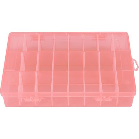 Boîte de rangement perles 24 cases plastique orange - Organisateur bijoux modulable et détachable (1/5)