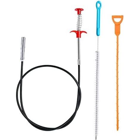 3er-Set Abflussreinigungsspiralen, 160 cm, professionelle Sanitärinstallation für Toiletten und Duschen, mit Reinigungssonde und Bürste, wiederverwendbar für Rohre – 1,6 m (1/5)