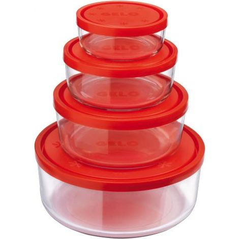 Set 4 Contenitori ermetici impilabili Frigoverre gelobox tondi bormioli
