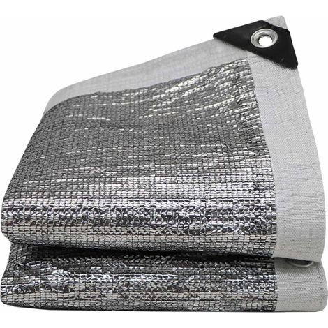 Toile d'ombrage en aluminium réfléchissant à 99 % - Couverture de parasol avec filet à œillets - Filet d'ombrage en tissu 2 x 2 m (1/5)