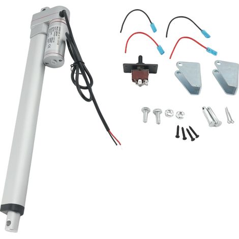 Kit actionneur et interrupteur électrique, moteur à courant continu, perche télescopique 3000 N, petit mouvement linéaire pour système de levage d'ouvre-porte automatique, course de 300 mm / 12 pouces (1/5)