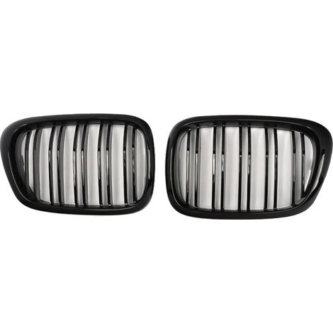 Frontgrill, robustes ABS, passgenau für Luxuslimousinen, glänzend schwarz (1/2)