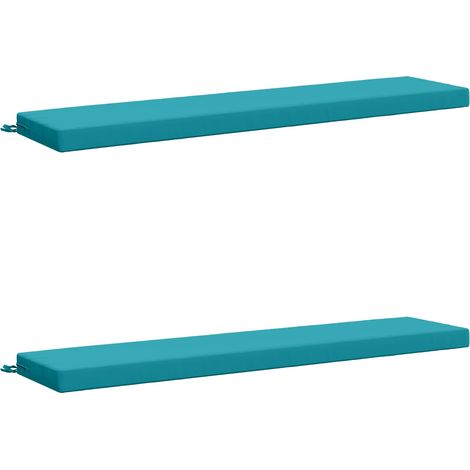 Coussins de banc 2 pièces SOEST 2 pc 100 % polyester Turquoise (1/5)