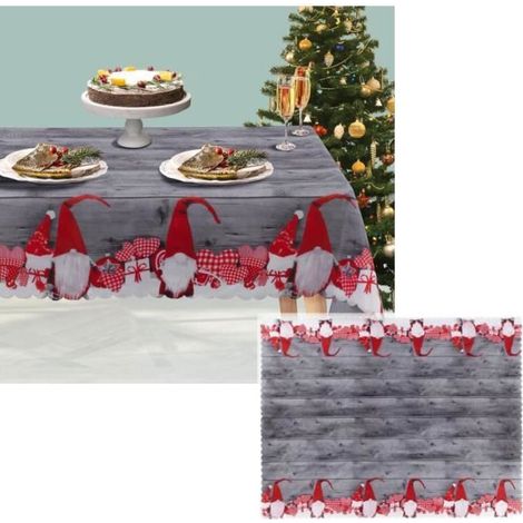 Nappe - Nol - Gris - 180x144 cm - Polyester - Anti-tache Gris Gris NAPPE DE TABLE (1/4)