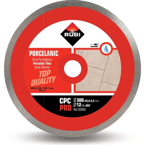 Disque Diamant grés porcelaine CPC RUBI 300 mm
