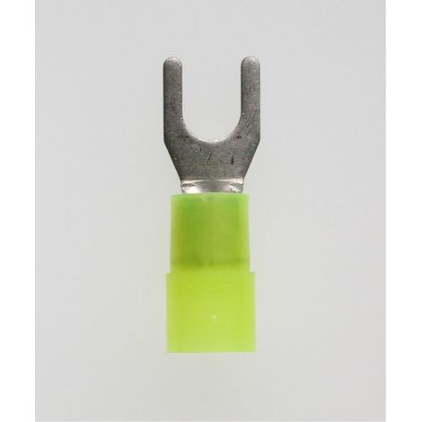 Quetschkabelschuh DIN 46237 isoliert, Gabelform Querschnitt 4mm² - 6mm² gelb, transparent - 1 Stück