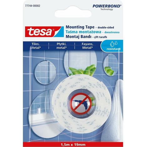 Doppelseitiges, wasserdichtes Tesa-Montageband, 1,5 m (1/2)