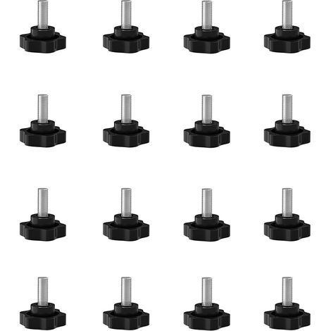 Lot de 16 Vis à Tête Étoile M8 - Vis Moletées à Poignée Étoile - Filetage - Bouton de Serrage - Pour Machine et Équipement Industriel - M8 x 16 mm