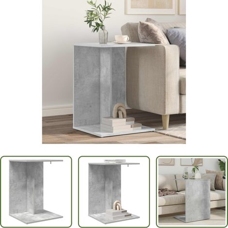 Betonfarbe -  Beistelltisch Beton Grau 45 x 40 x 62,5 cm Holzwerkstoff (1/5)