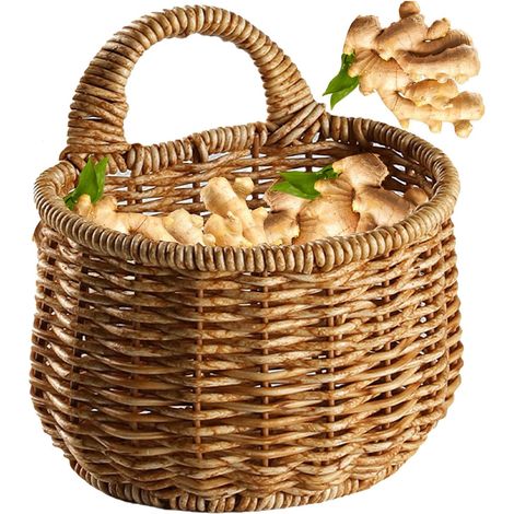 Panier mural décoratif – Panier de rangement peu encombrant – Panier mural à fleurs pour comptoir, jardin, garde-manger, salon, bureau, salle de bain, chambre à coucher, mariage (1/5)