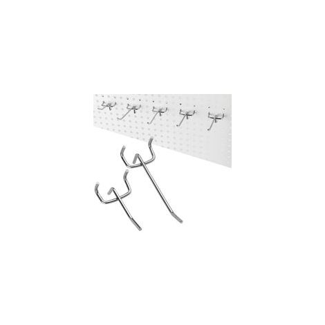 100 x Crochets pour Panneau Perforé en Deux Longueurs (5cm et 7cm), Pegboard Hooks, Crochet pour Ètagères de Cuisines, Supermarchés, Racks à outils (1/5)