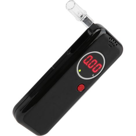Digitales Alkoholmessgerät mit LCD-Bildschirm, Alkoholanalysator zur Verhinderung von Trunkenheit am Steuer, Testgerät mit Mundstück, schwarz (1/5)