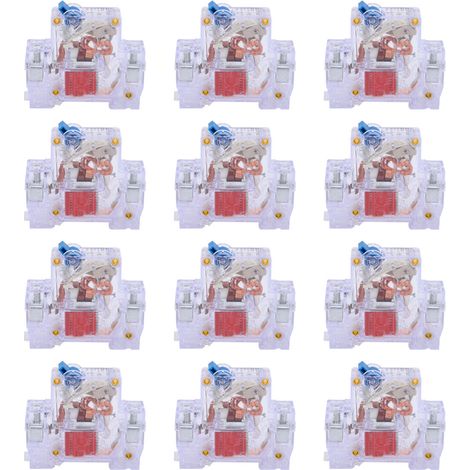 Disjoncteur Transparent DZ47-63 1P 6-63A, Protection des interrupteurs d'air MCB, 12 pièces