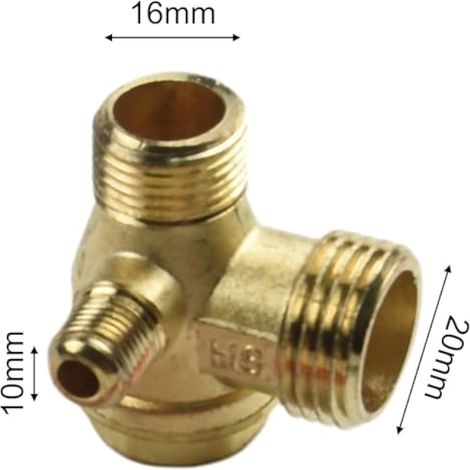 Clapet anti-retour pour compresseur d'air, tube d'échappement de 200 mm avec filetage mâle à 3 orifices, pièces de rechange pour compresseur d'air (1/3)