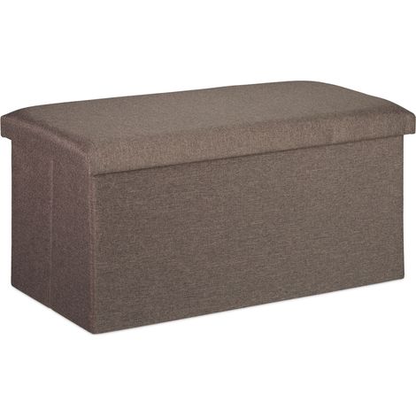 Panca pieghevole con spazio portaoggetti soggiorno 76,5 x 38,5 x 38 cm seduta comoda stile moderno in ecopelle nera 130008883