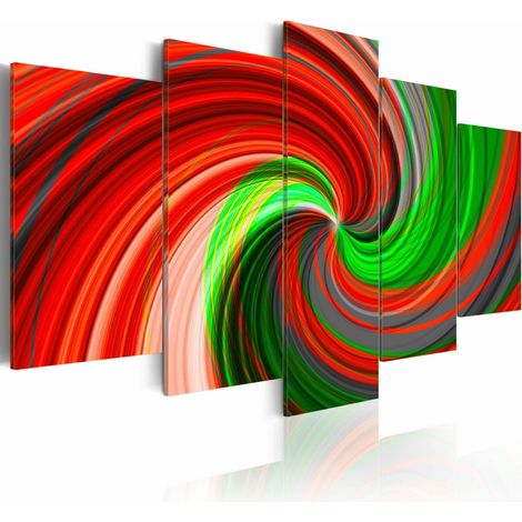 Tableau un vortex vert et rouge - 200 x 100 cm (1/3)