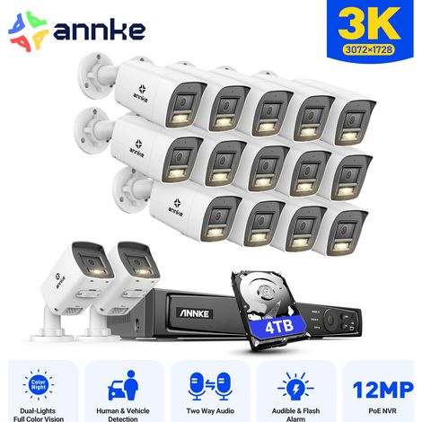 ANNKE 5MP 16CH Outdoor CCTV System with 4TB 2-Way Audio, Person and Vehicle Detection, IR Night Vision, Email Alert APP/PC Remote 16×Cameras (1/5)