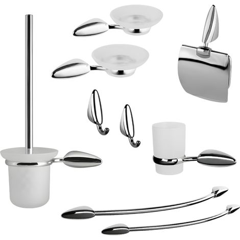 Set 9 pezzi accessori da bagno odissea acciaio cromato dal design moderno (1/5)