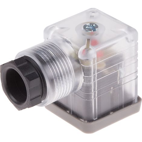 Connecteur de solénoïde, Femelle, 2P+E, Vis 10A, 24 V c.c., PG11 (1/2)