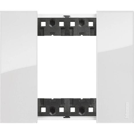 PLACCA  2 POSTI GHIACCIO BTICINO LIVING NOW KA4802DW (1/2)