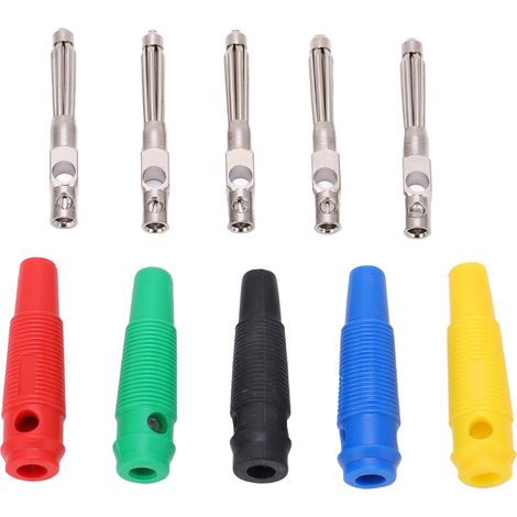 Packung mit 10 stapelbaren 4mm 7-poligen Bananensteckern (männlich), 1000V 32A, Stecker mit flexibler Hülle für Audiokabel, Bananenstecker. (1/5)