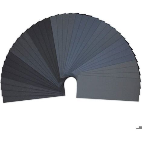 Papier de Verre Lot 36 Feuilles 23x9,3 cm Grain 400 à 3000 pour Ponçage Sec ou Humide (1/4)