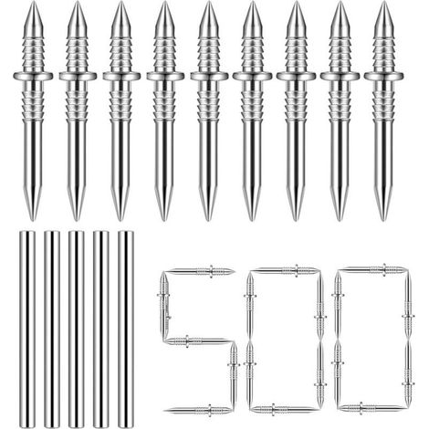 Clou Double Pointe, 500 Pièces Clou à Double Tête Clous Sans Couture à Double Tête Pour Plinthes Livré avec 5 Outils à Douilles (1/4)