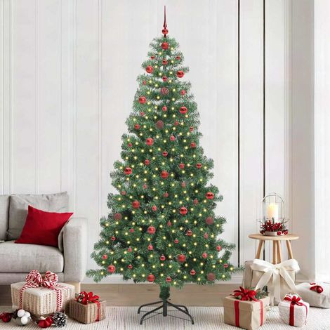 vidaXL Weihnachtsbaum mit 300 LEDs mit Ständer Grün 240 cm PVC (1/5)