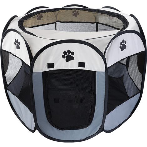 Tente de maternité pliable pour animaux – Tissu Oxford, enclos de mise bas intérieur/extérieur et niche portable pour chiens (1/5)