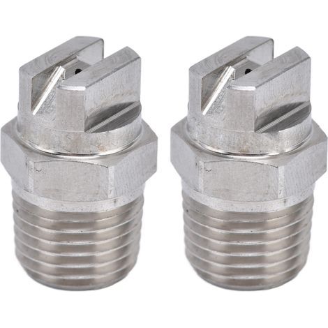 Lot de 2 buses à jet plat en acier inoxydable, large zone de couverture, compact, pratique, pulvérisation uniforme, testé à 95°. (1/5)