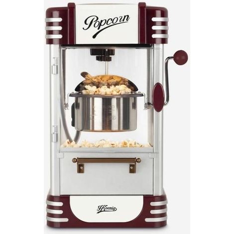 Hkoenig Pop330 Popcornmaschine silber Retro-Design