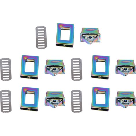 Lot de 5 fermoirs rectangulaires colorés et robustes pour sacs à main, attaches à torsion pour sacs bricolage (1/5)