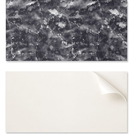 Baldosas de vinilo autoadhesivas - Decoraci贸n estampada con dise帽o de m谩rmol veteado 10x40x20 cm