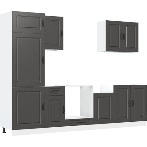 Maison Exclusive - Set Mobili da Cucina 7 pz Kalmar Neri Legno Multistrato