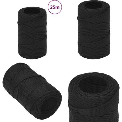 Corde de bateau Noir complet 2 mm 25 m Polypropylène - Corde De Bateau - Corde Nautique - Polypropylène - Amarrage - Gréement - Home & Living (1/5)