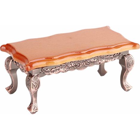Table basse miniature pour maison de poupée à l'échelle 1:12, accessoire de jouet, table longue (1/5)