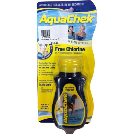 Tiras Analizadoras AquaChek Amarillo 4 en 1  Cloro pH Alcalinidad Estabilizador  50 Tiras Test Piscina Exterior