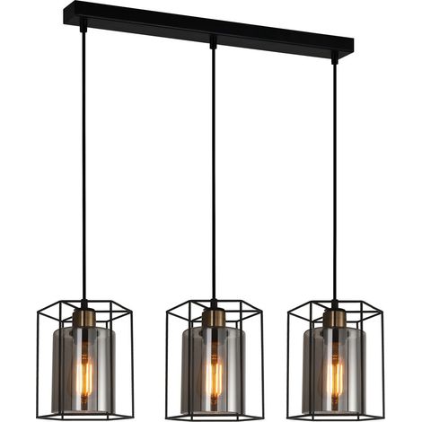 Italux Kalula Lámpara de Techo Colgante de 3 Barras de Luz, Industrial, Retro, E27 (1/2)