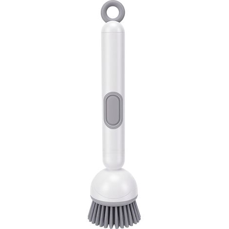 Brosse à vaisselle distributrice de savon, tête rotative à 360 degrés, gommage pour casseroles, poêles, comptoirs (1/5)