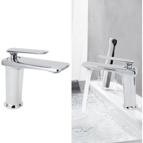 Rubinetto per lavabo monoblocco in rame G3/8 per acqua calda/fredda (1/4)