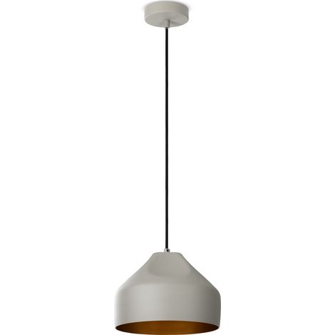 Paco Home Hängeleuchte Wohnzimmer Esstisch Küchenlampe 1,5m Textilkabel Industriell Pendelleuchte - Typ 2, Grau - Gold