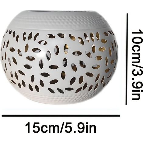 Lampe de table solaire en forme de feuille ajourée, lampe décorative de jardin solaire LED à projection de lumière blanche chaude (1/5)