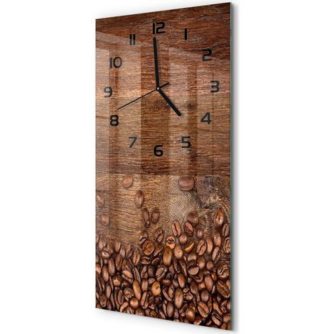 Horloge Murale Rectangulaire Verticale Cadeau Original Design Moderne Grains de café 30x60 cm (1/5)
