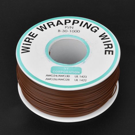 Fil de réparation Brown OK pour circuits imprimés, cuivre étamé, calibre 30 AWG, fil de bobinage, 300 m (1/5)