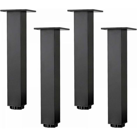 Pieds de meuble en aluminium à hauteur réglable, pieds de table de canapé, pieds de commode de salle de bain, 5cm, noir mat, avec vis, lot de 4 (35cm/13.8in) (1/5)
