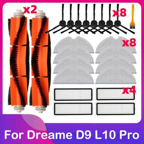 Accessoires pour aspirateurs Dreame D9/9 Max/L10 Pro/Trouver LDS Finder : brosse principale, filtre, chiffon, sac à poussière (1/5)